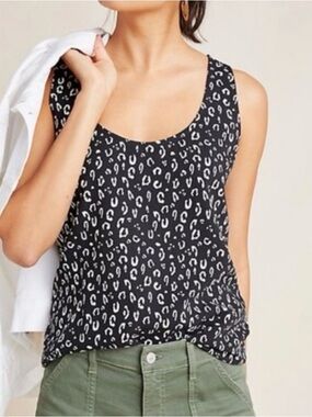 Dolan Anthropologie Left Coast leopard print silk tank size medium